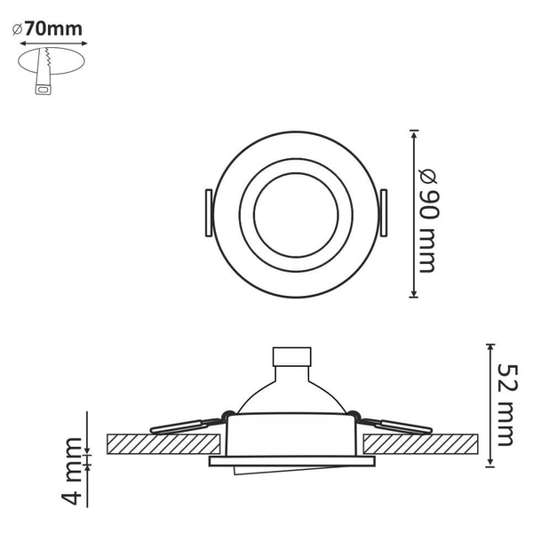 Zestaw 3 lamp podtynkowych Olin oczka z żarówkami nikiel