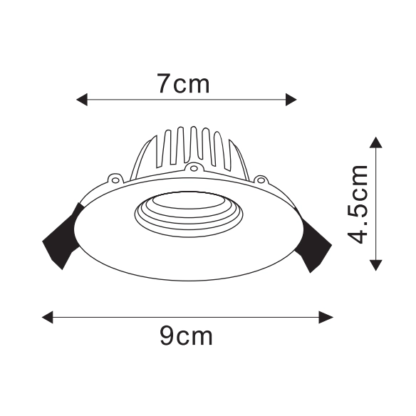 Sufitowa lampa podtynkowa Orion LP-4434/1RS BK LED 8W 3000-4000K wpuszczana czarna