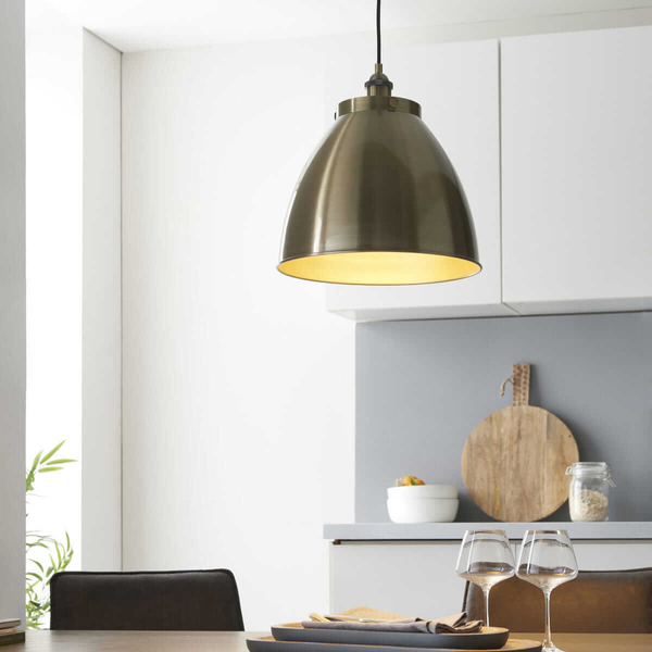 Kopułowa lampa wisząca nad stół Franklin 98744 Endon metalowa mosiądz