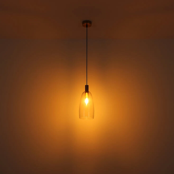 Potrójna wisząca lampa Garri 15789-3HM do jadalni szklana mosiądz