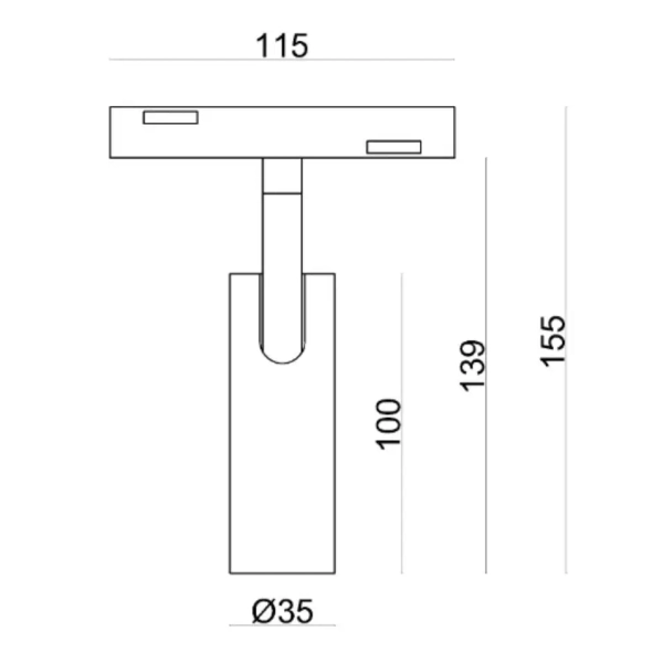 Oprawa szynowa Magneto Abigali LWQ-M01 LED 7W ze ściemniaczem czarna