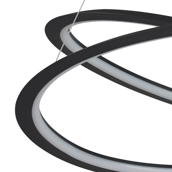 Wisząca lampa salonowa Spirello ST-8826P/B Step LED 80W 3000K pierścień czarna