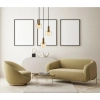 Salonowa lampa wisząca Santia PND-65342-3A-BRO+AMB szklana do salonu miedziana bursztynowa