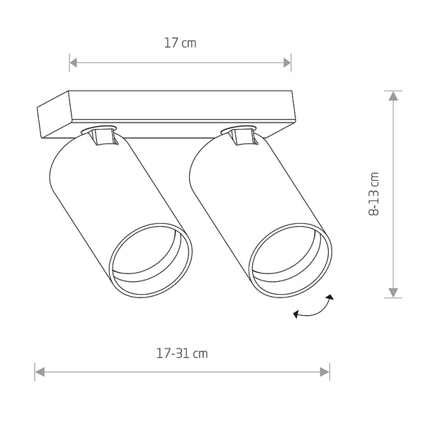 Lampa natynkowa 2-płomienna Mono 7810 biały downlight metalowy