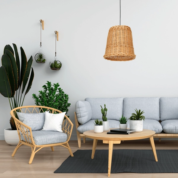 Wiklinowa lampa wisząca Vimini boho do jadalni ekologiczna