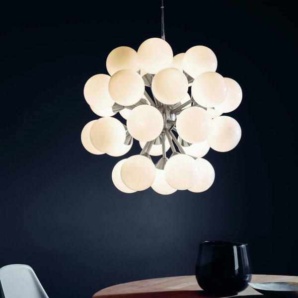 Molekułowa lampa wisząca Oscar 77587 Endon wielopunktowa biała nikiel