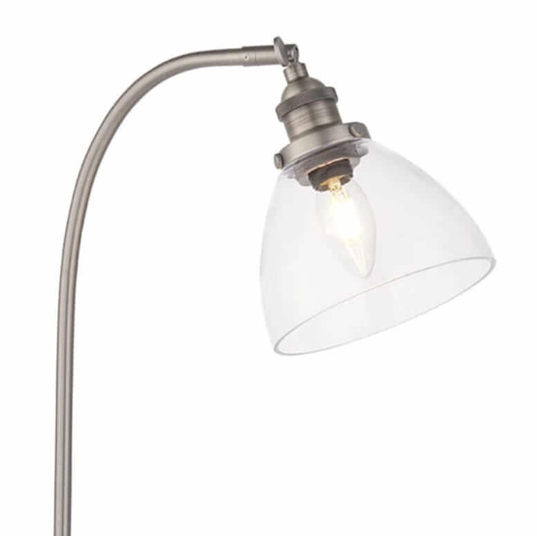 Stojąca lampka klasyczna Hansen 91740 Endon srebrna przezroczysta