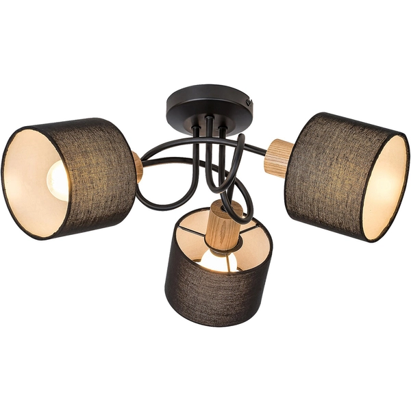 Czarna lampa sufitowa Miguel 3246 z tkaniny nowoczesna do sypialni