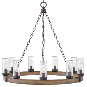Na łańcuchu żyrandol Sawyer HK-SAWYER9-SQ drewno Sequoia