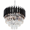 Kryształowa lampa wisząca Toledo 6260/4 8C BL glamour czarna chrom OUTLET