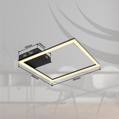 Sufitowa lampa Tiny 67246-18 kwadratowa LED 18W 3000K czarna