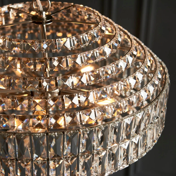 Wisząca lampa glamour L&-199155 crystal srebrny przezroczysty