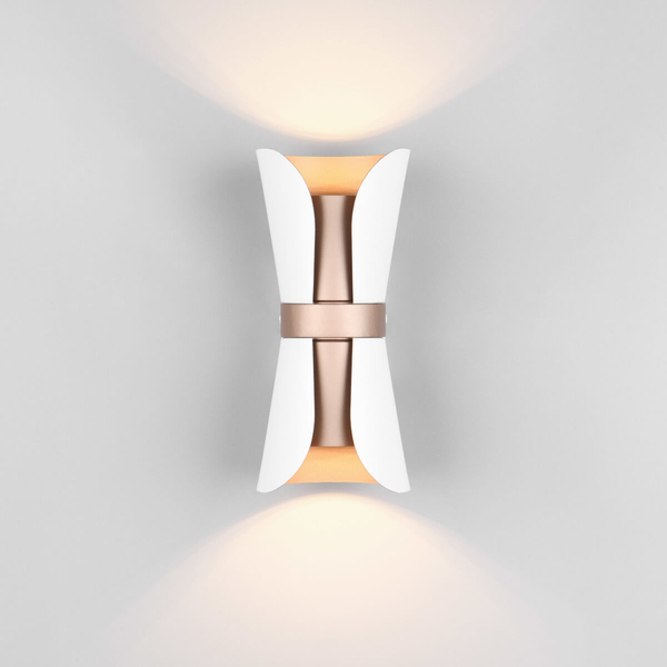 Kinkiet ścienny COAT 218600231 Trio góra-dół tubka do sypialni biały kawowy