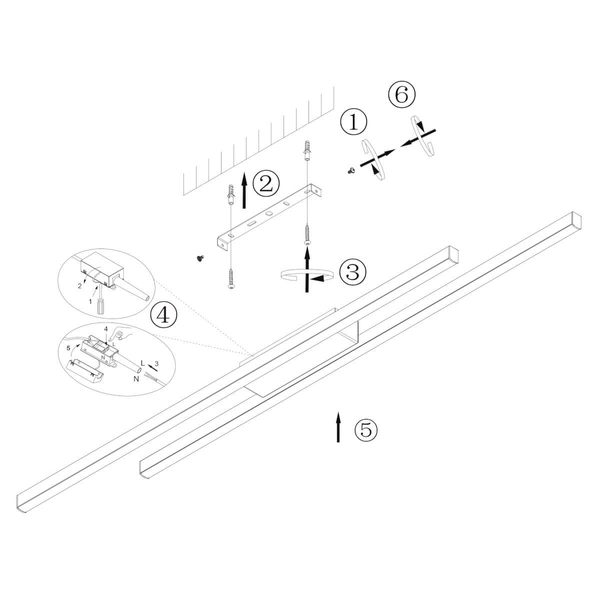 Plafon listwa Odio R67882132 RL Light LED 22W 3000K metalowa czarna