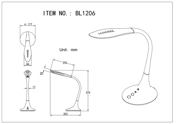 Lampa biurkowa Pattaya 58271B lampka flexo LED 10W CCT czarna