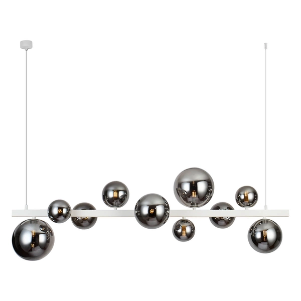 Lampa wisząca kule BUBBLES AZ5867+AZ5873 Azzardo szklane białe przydymione