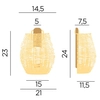 Pleciony kinkiet ścienny Saona LUMSAO025XXWLNW IP54 cage japandi naturalny