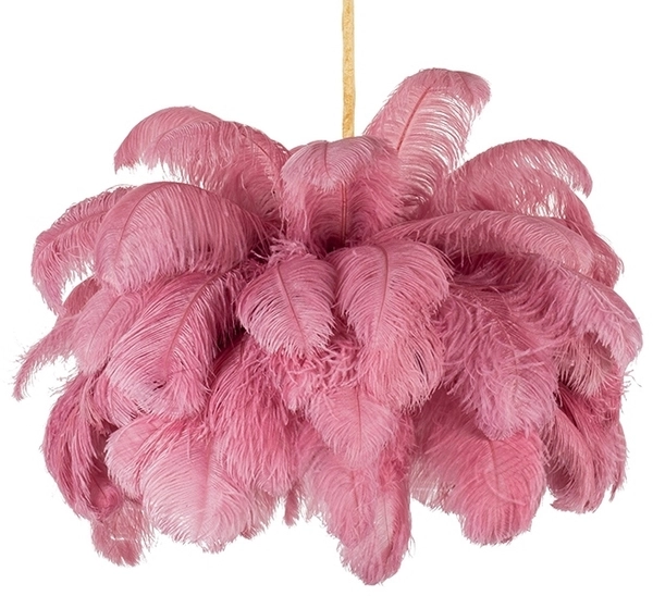 Lampa wisząca Tiffany JD0019.PINK strusie pióra różowe