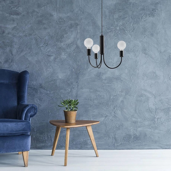 LAMPA wisząca SL.0856 świecznikowa OPRAWA metalowy zwis czarny