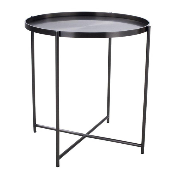Okrągły stolik kawowy Moon DP-F80 titanium Moos Home metalowy tytan