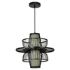 Ratanowa lampa wisząca Astra LP-3110/1P BK japandi boho czarna