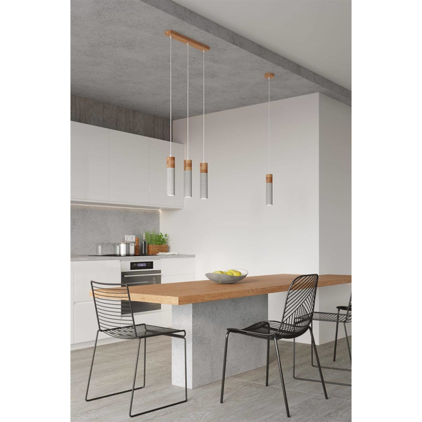 Betonowa lampa wisząca SL.0965 szara tuba do przedpokoju