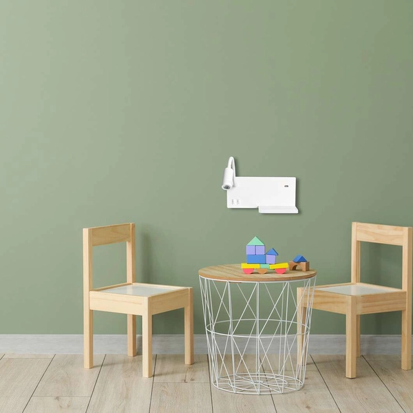 Kinkiet LAMPA ścienna SHELF ML6343 Milagro metalowa OPRAWA półka LED 11W 4000K z portem USB biała