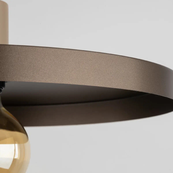 Nad stół wisząca lampa Sila 10758 metalowy abażur brązowy beżowy