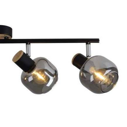 Regulowana LAMPA sufitowa FUMOSO 1350222 Nave loftowa OPRAWA szklane reflektorki czarne przydymione