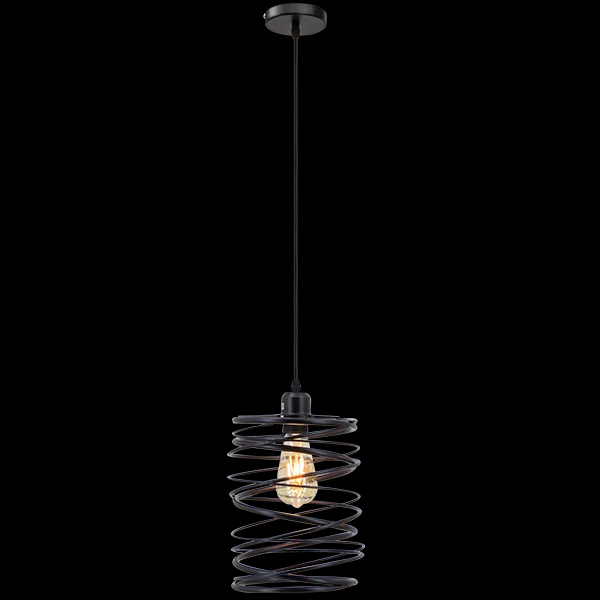 Wisząca lampa pokojowa 6801/1 ZWIS - 01 sprężyna czarna