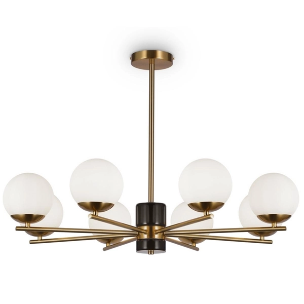 Żyrandol do salonu Marble MOD187PL-08BS Maytoni kuliste klosze mosiądz