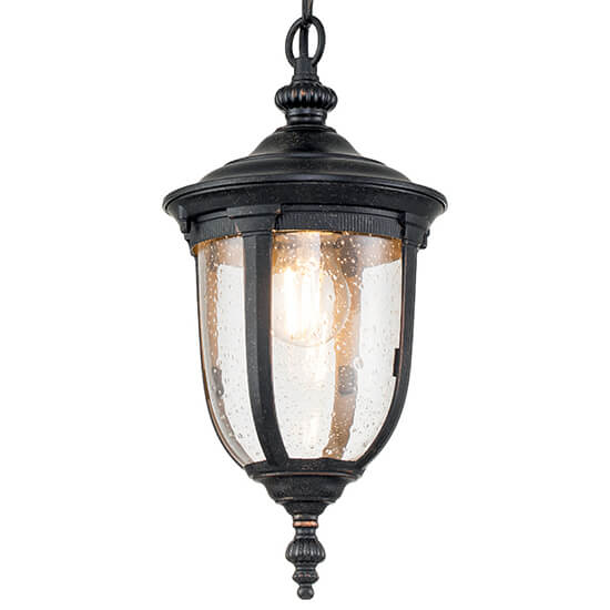 Wisząca lampa ogrodowa Cleveland CL8-S na łańcuchu IP44 postarzany brąz