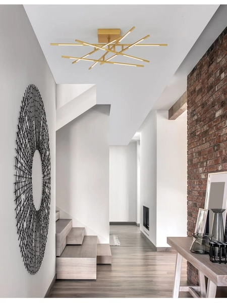 Natynkowa lampa sypialniana Bell metalowa LED 48W złota