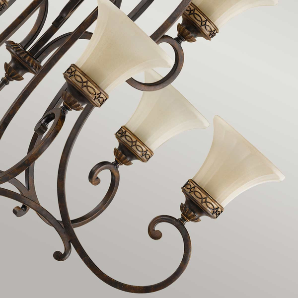 Lampa wisząca FE-DRAWING-ROOM9 9-punktowa nad stół brązowa