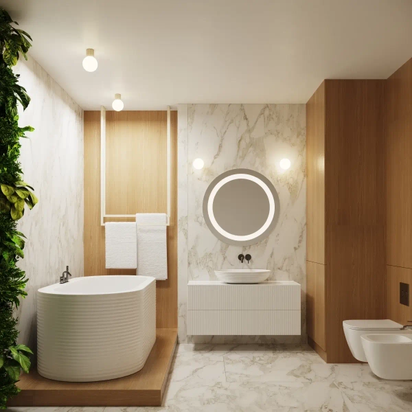 Kulista lampa ścienna HALO SL.1717 do łazienki IP44 beżowa biała