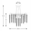 Designerska lampa wisząca Dijon MD3720-1-EGN Zumaline kryształy złoty