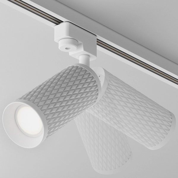 Szynowa 1-fazowa lampa do salonu Focus TR011-1-GU10-W z regulacją biała