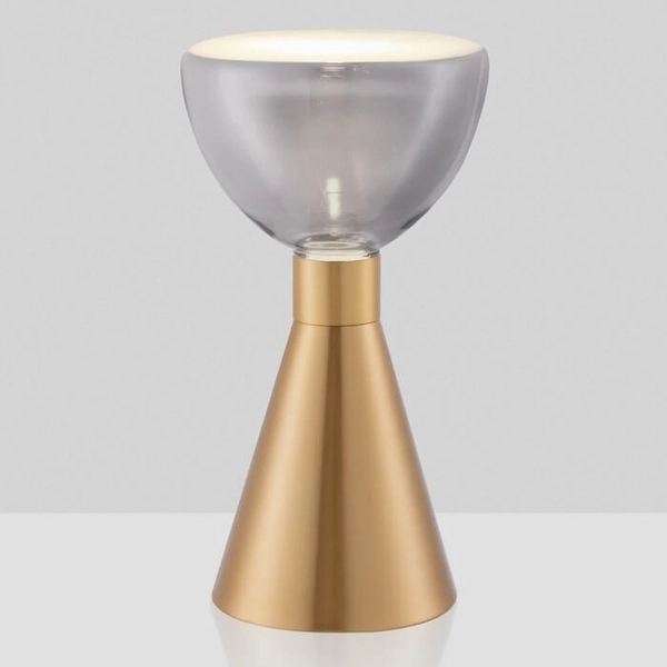 Stołowa lampka TARABUCO LE44686 LED 8W 3000K stożek szara złota