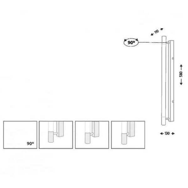 Kinkiet LAMPA ścienna IBARA 4473 Shilo tuba OPRAWA metalowa listwa czarna