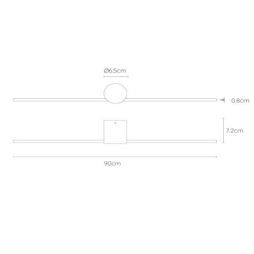 Ścienna lampa minimalistyczna Mizar 12201/90/30 LED 10W 2700K hol