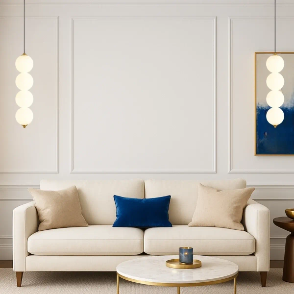 Zwisająca lampa do jadalni Pontti LWKM4 LED 12W 3000K kule złoty