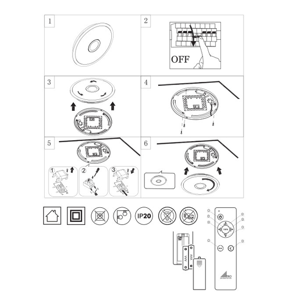 Plafoniera LAMPA sufitowa OKINAWA  679114232 Trio okrągła OPRAWA plafon LED 18W 3000K - 5500K z pilotem biały