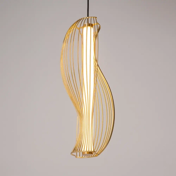 Druciany żyrandol Shadow od the past MOD263PL-L20BS3K LED 20W 3000K mosiądz