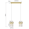 Metalowa lampa wisząca Vetro LP-2910/2L GD kryształowa nad wyspę złota