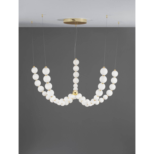 Lampa glamour wisząca Moca LE42746 LED 130W 3000K kule biała złota