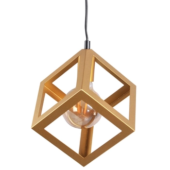 Nowoczesna LAMPA wisząca SWEDEN 318688 Polux metalowa kostka cube do salonu złota