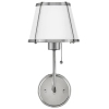 Ścienna lampa do salonu Clarke HK-CLARKE1-PN-WH nikiel biały