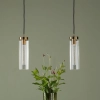 Wisząca lampa vintage Jodelle JOD0163 szklana tuba polerowany brąz