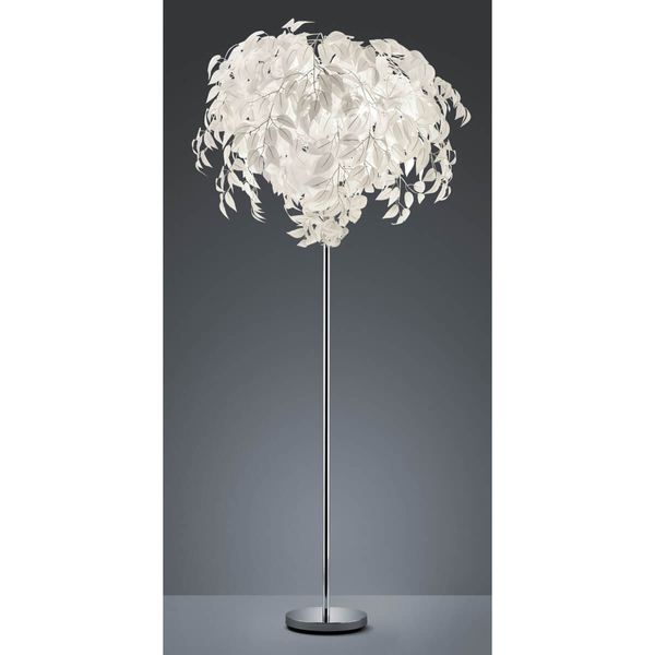 Stojąca lampa Leavy R40463001 RL Light liście metalowa chrom biały