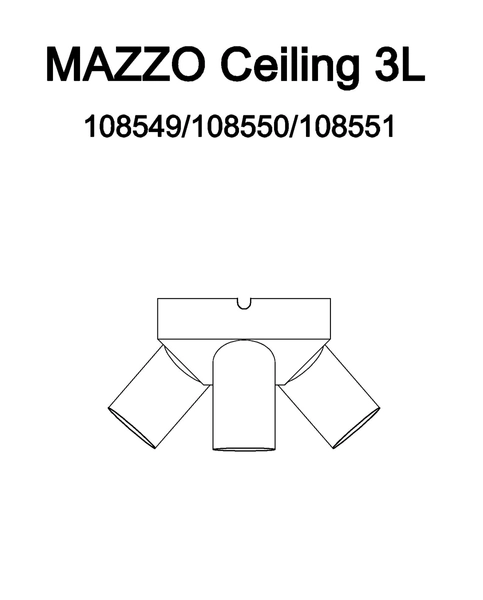 Lampa sufitowa do salonu Mazzo 108549 Markslojd potrójna ściemnialna czarna